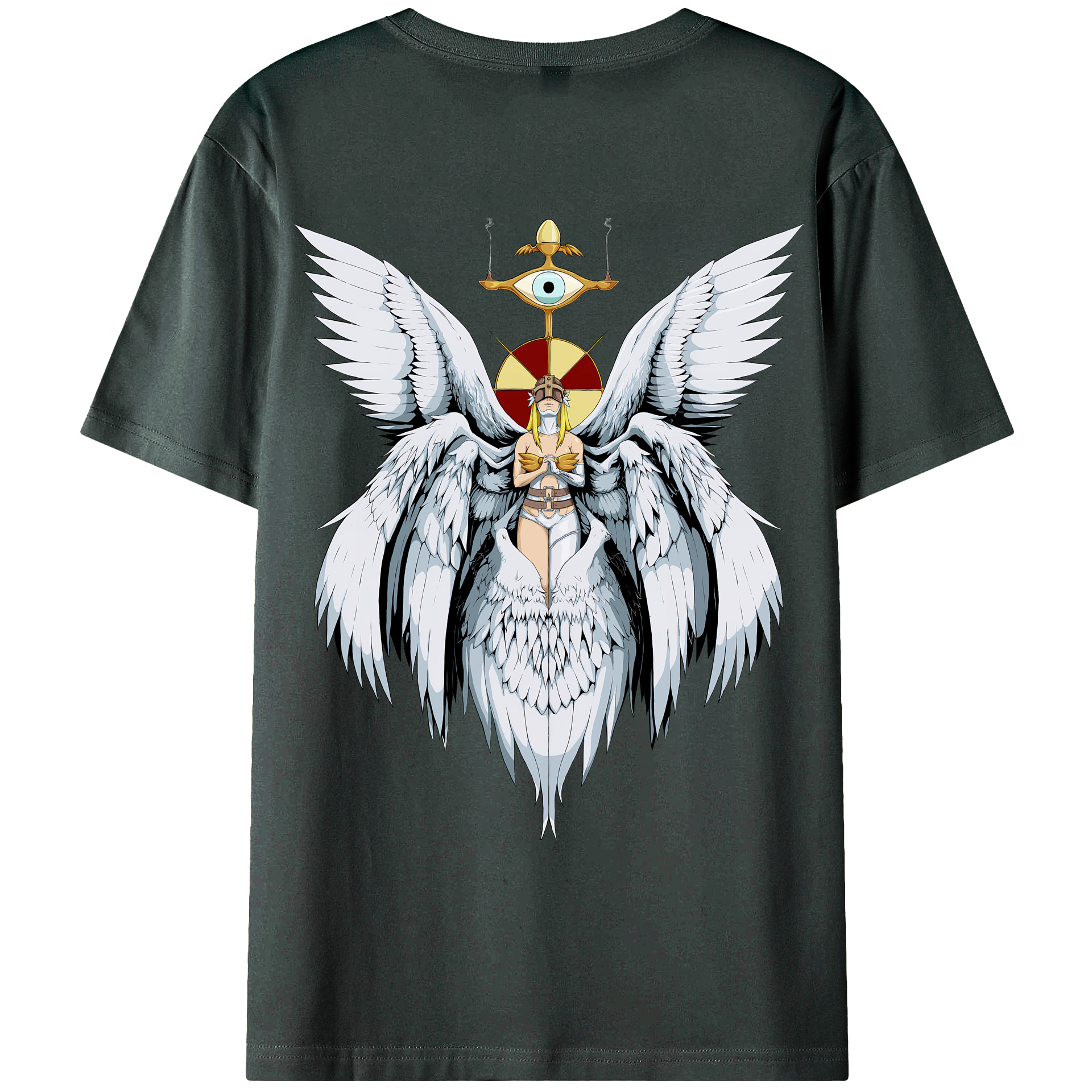（画像用） Digimon デジタルモンスター/デジモン 綿100％ メンズ半袖Tシャツ（バックプリント） 通気性